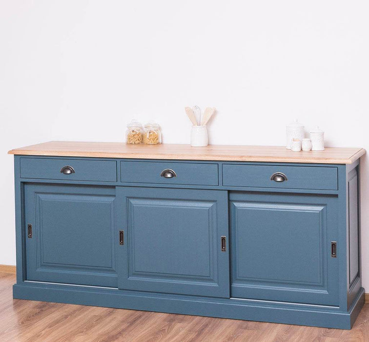 Kommode aus Massivholz | Sideboard mit 3 Schubladen und 3 Schiebetüren -