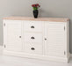 Kommode mit Lamellentüren | Sideboard aus Massivholz - Gebürstet - Altweiß