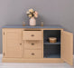 Kommode mit Lamellentüren | Sideboard aus Massivholz - Gebürstet - Altweiß