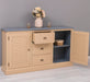Kommode mit Lamellentüren | Sideboard aus Massivholz - Gebürstet - Altweiß