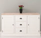 Kommode mit Lamellentüren | Sideboard aus Massivholz - Gebürstet - Altweiß