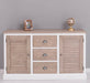 Kommode mit Lamellentüren | Sideboard aus Massivholz - Gebürstet | Weiß