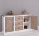Kommode mit Lamellentüren | Sideboard aus Massivholz - Gebürstet - Altweiß