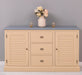 Kommode mit Lamellentüren | Sideboard aus Massivholz - Blaugrau - Beige