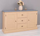 Kommode mit Lamellentüren | Sideboard aus Massivholz - Gebürstet - Altweiß