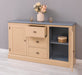Kommode mit Lamellentüren | Sideboard aus Massivholz - Gebürstet - Altweiß