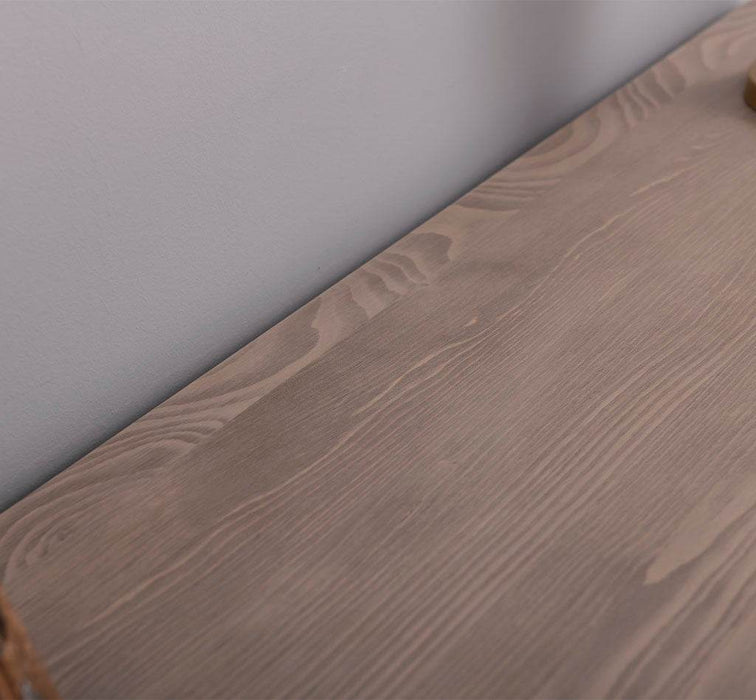 Kommode mit Lamellentüren | Sideboard aus Massivholz - Gebürstet - Altweiß