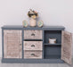 Kommode mit Lamellentüren | Sideboard aus Massivholz - Gebürstet - Altweiß