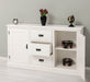 Kommode mit Lamellentüren | Sideboard aus Massivholz - Gebürstet - Altweiß