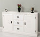 Kommode mit Lamellentüren | Sideboard aus Massivholz - Gebürstet - Altweiß