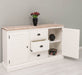 Kommode mit Lamellentüren | Sideboard aus Massivholz - Gebürstet - Altweiß