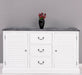 Kommode mit Lamellentüren | Sideboard aus Massivholz - Gebürstet - Weiß