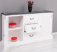 Kommode mit Lamellentüren | Sideboard aus Massivholz - Gebürstet - Altweiß