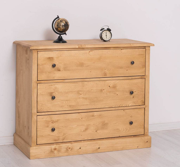 Kommode aus Massivholz mit 3 Schubladen | Sideboard in verschiedenen Farben - Gewachst 2