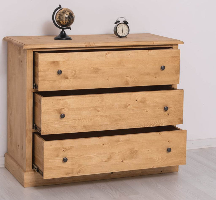 Kommode aus Massivholz mit 3 Schubladen | Sideboard in verschiedenen Farben - Gewachst 2