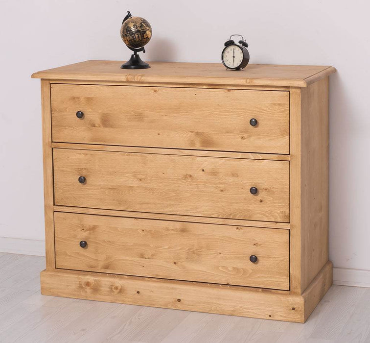 Kommode aus Massivholz mit 3 Schubladen | Sideboard in verschiedenen Farben - Gewachst 2