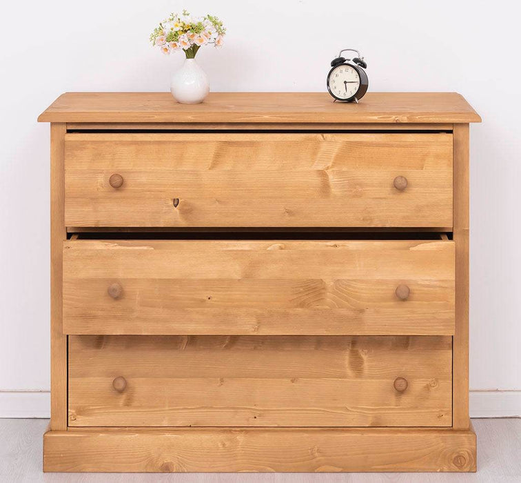 Kommode aus Massivholz mit 3 Schubladen | Sideboard in verschiedenen Farben - Gewachst 2