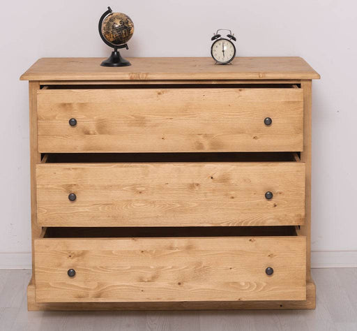 Kommode aus Massivholz mit 3 Schubladen | Sideboard in verschiedenen Farben - Gewachst 2