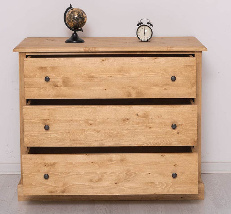 Kommode aus Massivholz mit 3 Schubladen | Sideboard in verschiedenen Farben - Gewachst 2