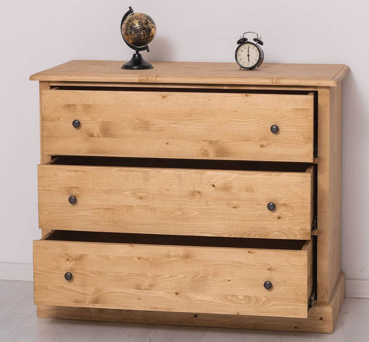 Kommode aus Massivholz mit 3 Schubladen | Sideboard in verschiedenen Farben - Gewachst 2