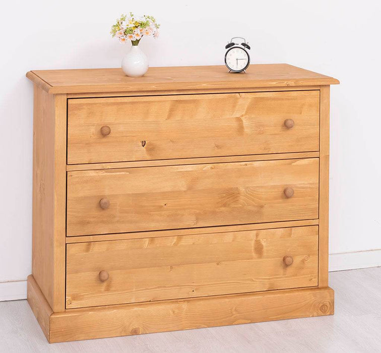 Kommode aus Massivholz mit 3 Schubladen | Sideboard in verschiedenen Farben - Gewachst 2