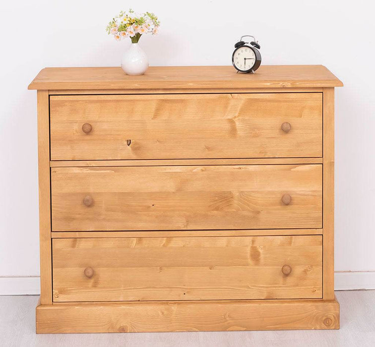 Kommode aus Massivholz mit 3 Schubladen | Sideboard in verschiedenen Farben - Gewachst 1