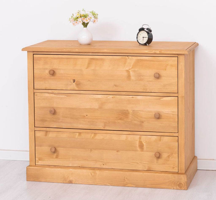 Kommode aus Massivholz mit 3 Schubladen | Sideboard in verschiedenen Farben - Gewachst 2
