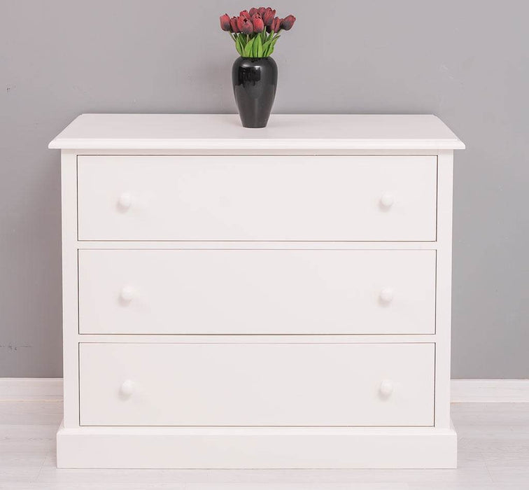 Kommode aus Massivholz mit 3 Schubladen | Sideboard in verschiedenen Farben - Cremeweiß