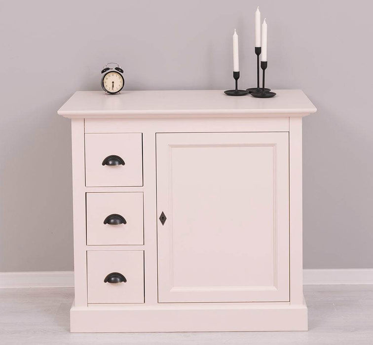 Kommodenschrank aus Massivholz - in verschiedenen Farben - Creme - Weiss