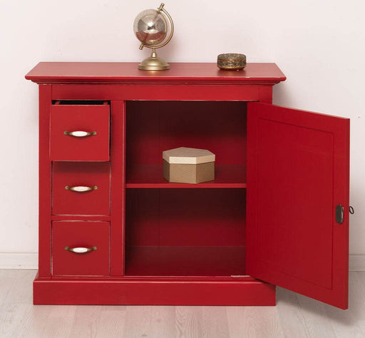 Kommodenschrank aus Massivholz - in verschiedenen Farben - Vintage - Rot