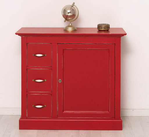Kommodenschrank aus Massivholz - in verschiedenen Farben - Vintage - Rot