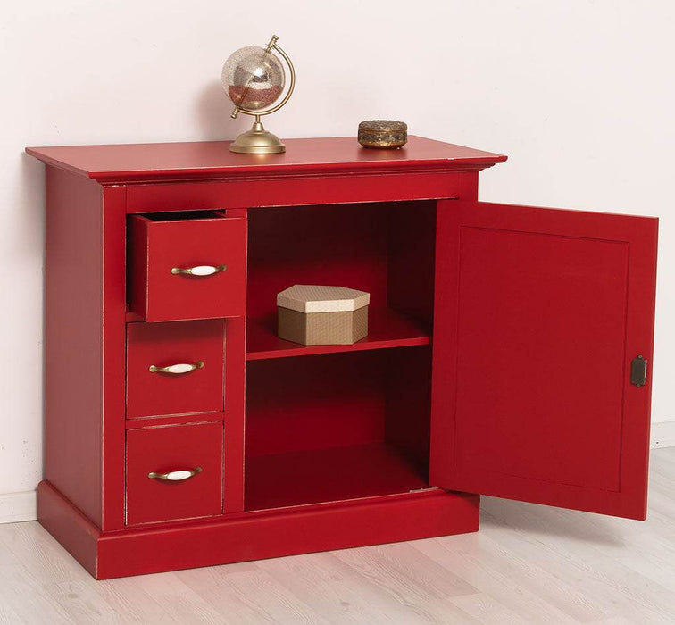 Kommodenschrank aus Massivholz - in verschiedenen Farben - Vintage - Rot
