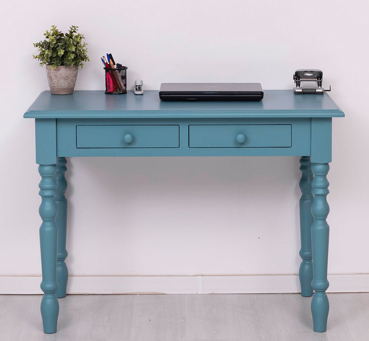 Konsolentisch aus Massivholz | Vintage Schreibtisch mit 2 Schubladen