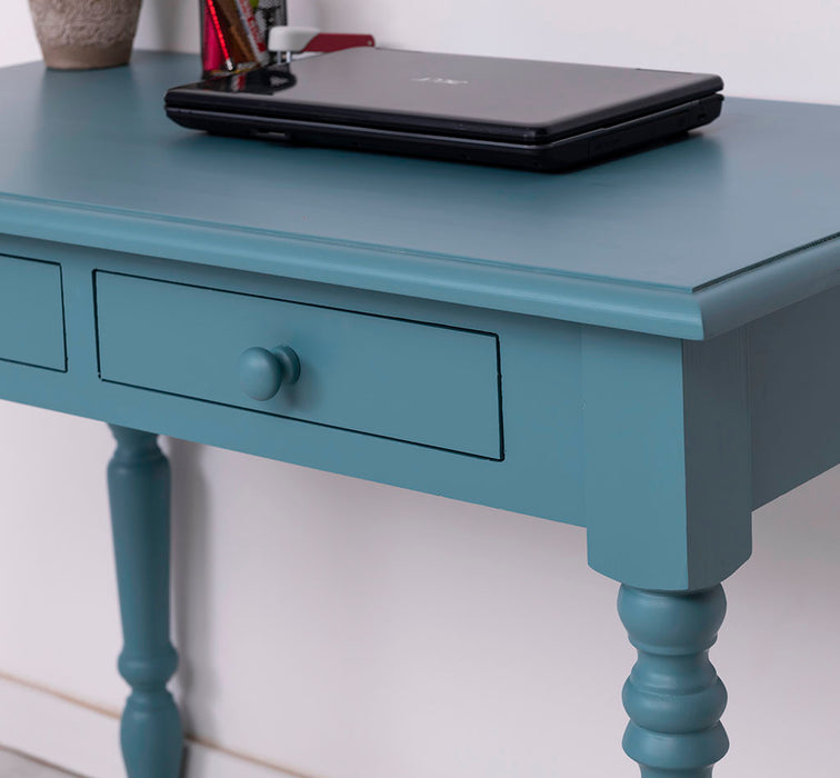 Konsolentisch aus Massivholz | Vintage Schreibtisch mit 2 Schubladen