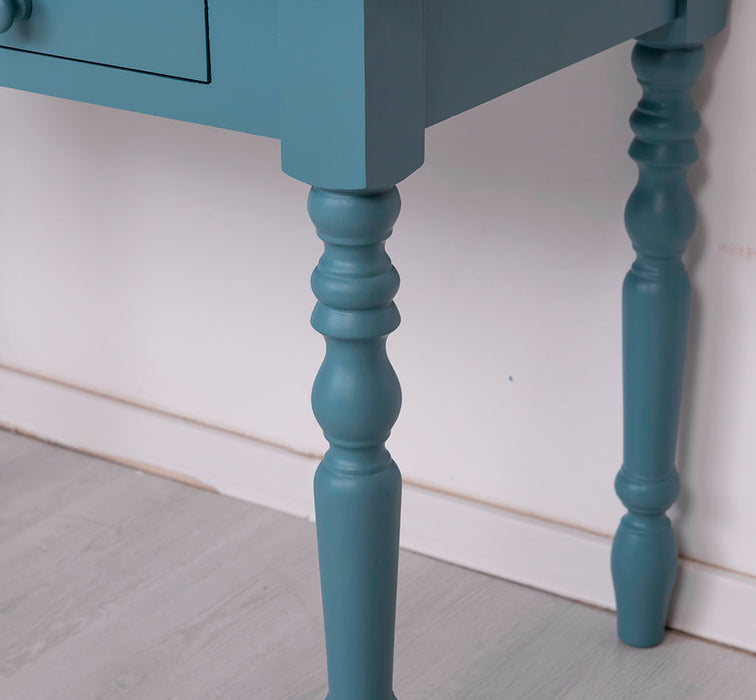 Konsolentisch aus Massivholz | Vintage Schreibtisch mit 2 Schubladen