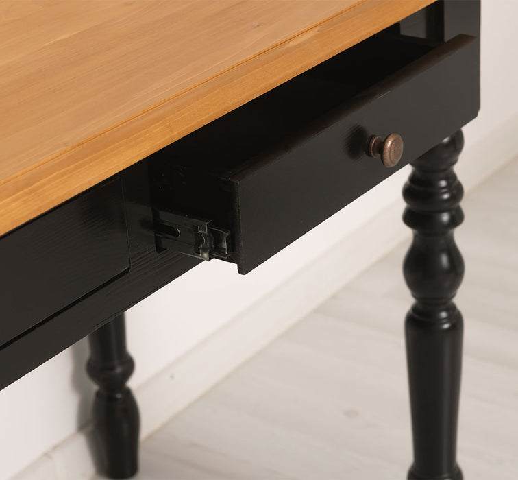 Konsolentisch aus Massivholz | Vintage Schreibtisch mit 2 Schubladen