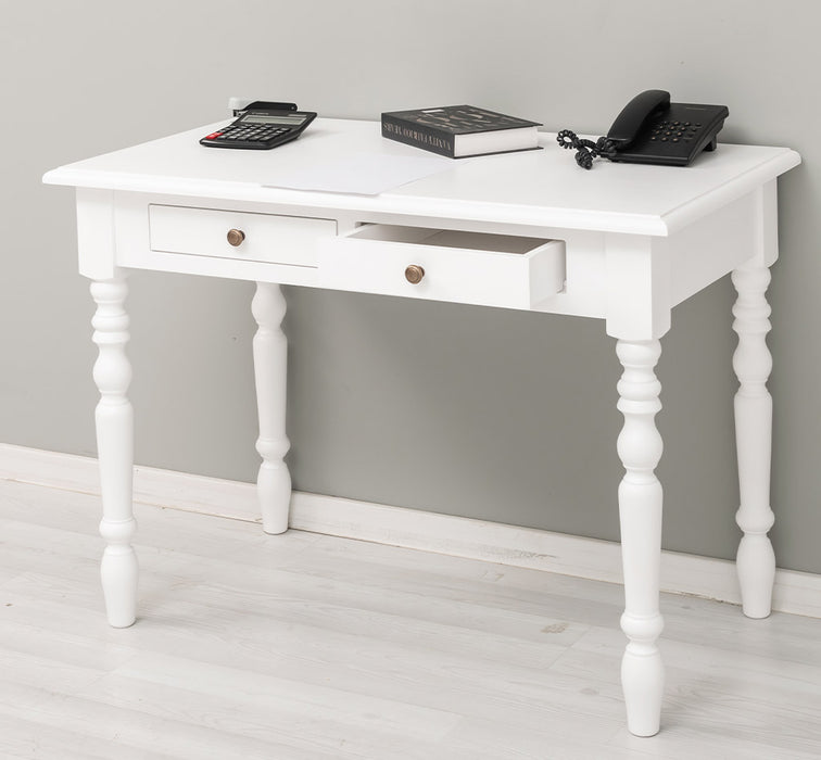 Konsolentisch aus Massivholz | Vintage Schreibtisch mit 2 Schubladen