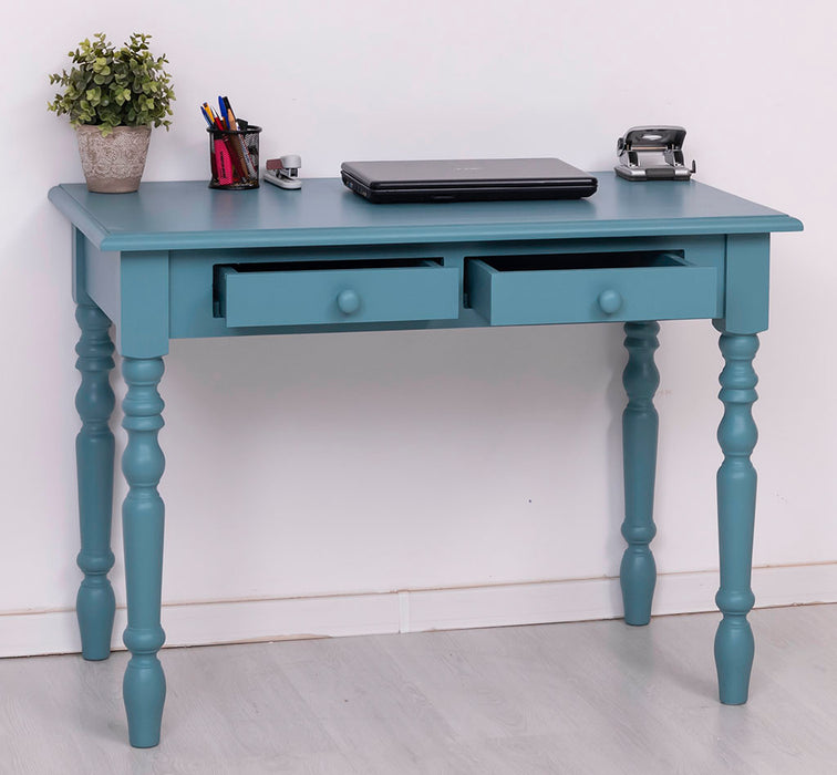 Konsolentisch aus Massivholz | Vintage Schreibtisch mit 2 Schubladen