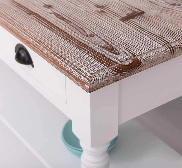 Konsolentisch aus Massivholz | Wandtisch mit 3 Schubladen