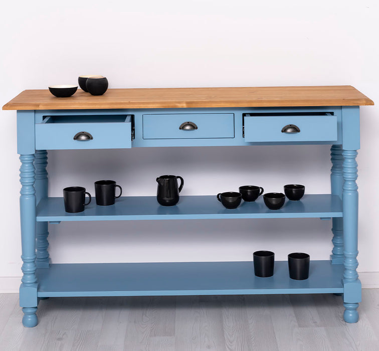 Konsolentisch aus Massivholz | Wandtisch mit 3 Schubladen