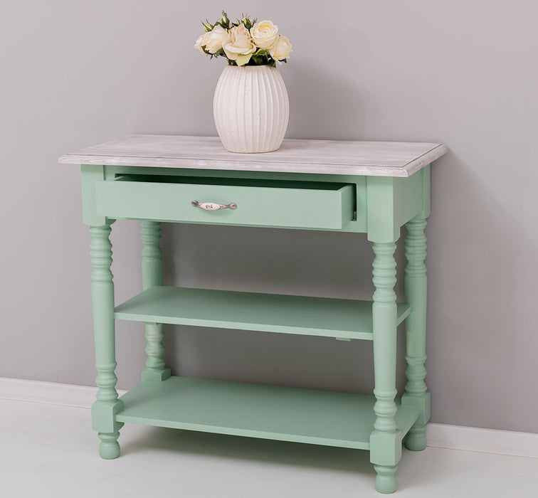 Konsolentisch aus Massivholz | Wandtisch mit Schublade