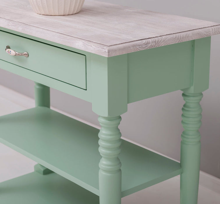 Konsolentisch aus Massivholz | Wandtisch mit Schublade