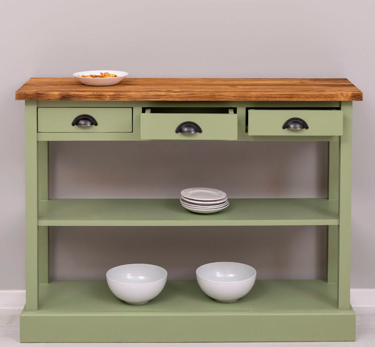 Konsolentisch aus Massivholz mit drei Schubladen