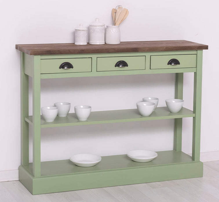 Konsolentisch aus Massivholz mit drei Schubladen