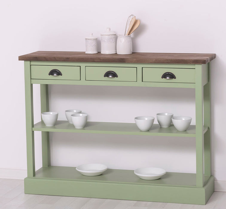 Konsolentisch aus Massivholz mit drei Schubladen