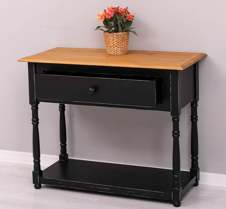 Konsolentisch aus Massivholz mit gedrehten Beinen -