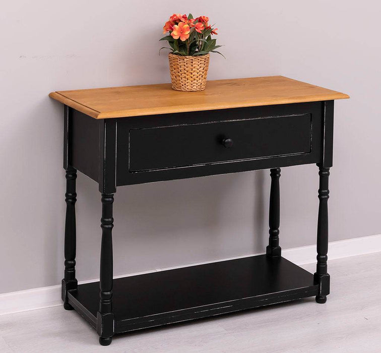 Konsolentisch aus Massivholz mit gedrehten Beinen -