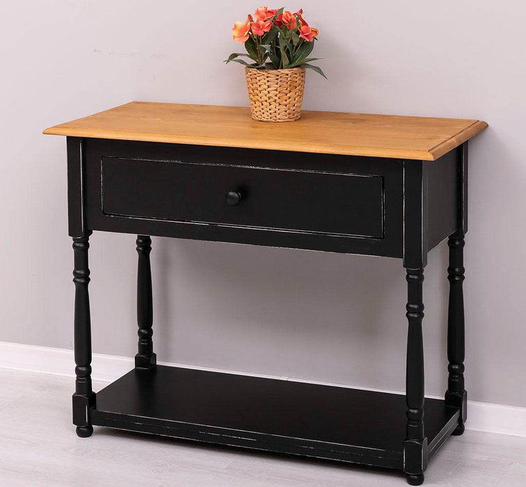 Konsolentisch aus Massivholz mit gedrehten Beinen -