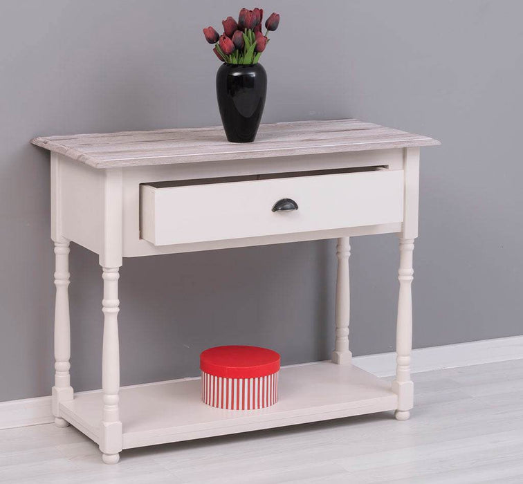 Konsolentisch aus Massivholz mit gedrehten Beinen -