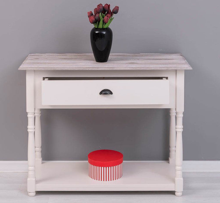 Konsolentisch aus Massivholz mit gedrehten Beinen -